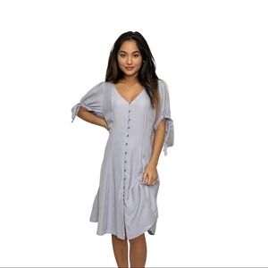 Remixmess Dress Women Size S Casual Button-Front A-Line Puffed Short Sleeves NWT